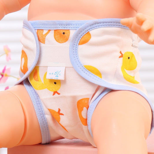 Couche-culotte lavable en tissu imprimé de dessin animé en coton pour bébé