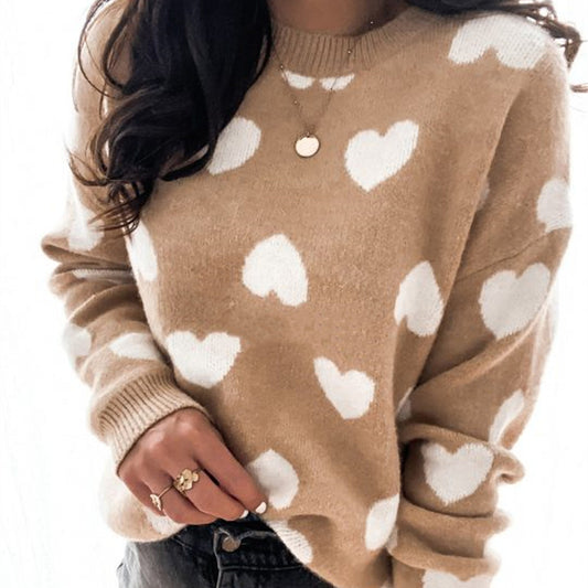 Women's Fashionable Pullover Love Sweater