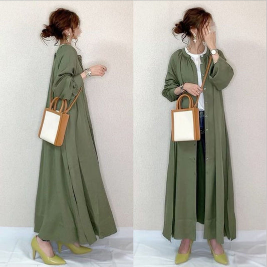 Japanese Cardigan Long Sleeve Dress Women's Autumn Loose