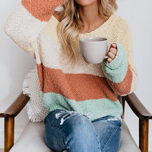Women's Loose Striped Sweater Knitwear